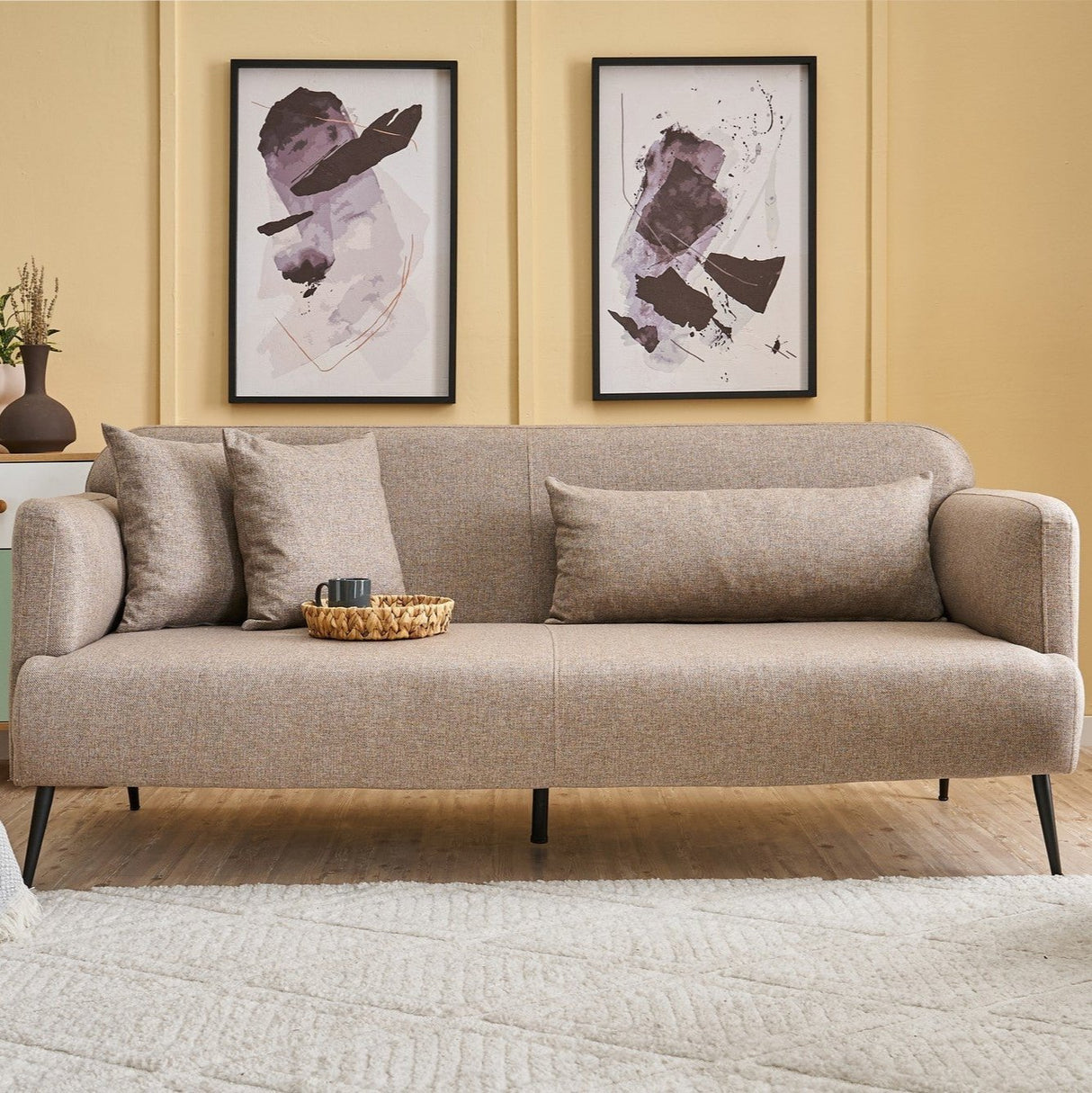 3-seater sofa revos brown