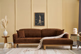 Corner sofa on the right rens brown copper colored