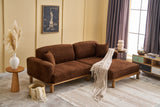 Corner sofa on the right rens brown copper colored