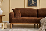 Corner sofa on the right rens brown copper colored