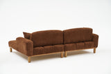 Corner sofa on the right rens brown copper colored