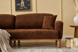 Corner sofa on the left rens brown copper -colored