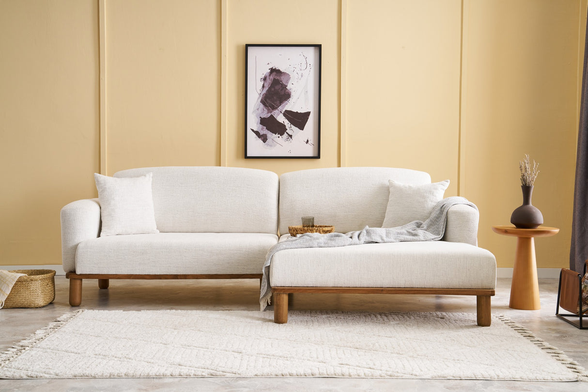 Corner sofa on the right rens crème