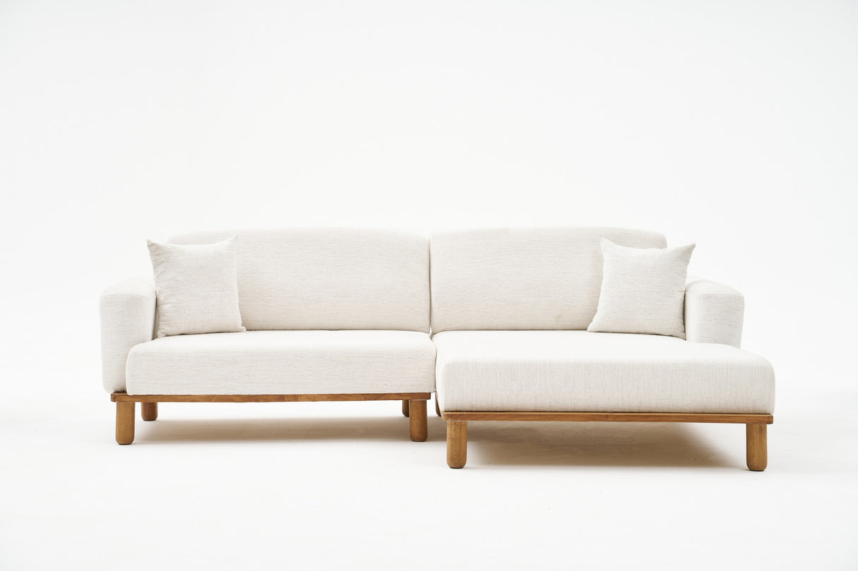 Corner sofa on the right rens crème