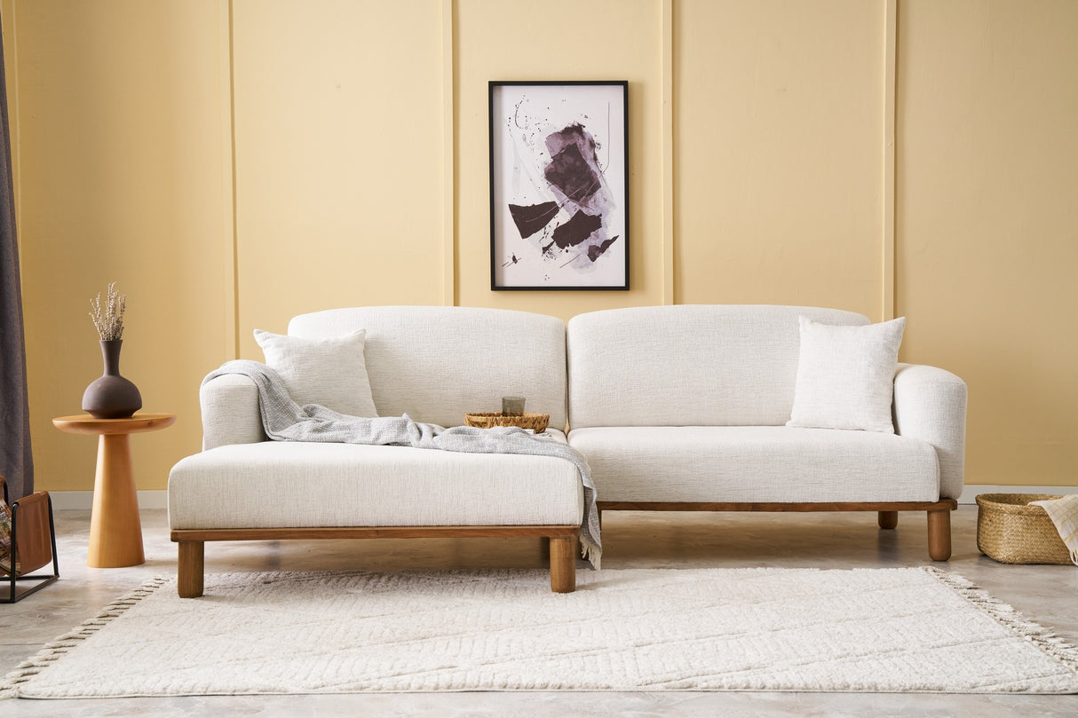 Corner sofa on the left rens crème