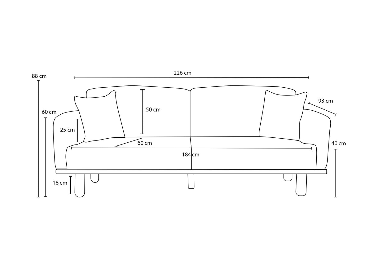 3-seater Bank Rens Anthracite