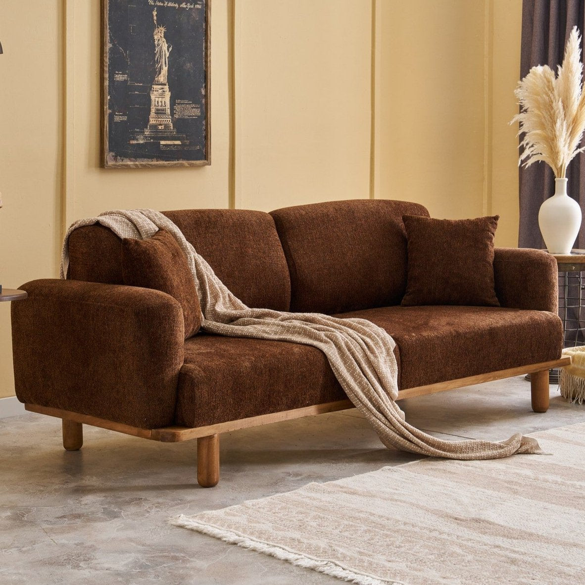 3-seater sofa rens brown copper colored