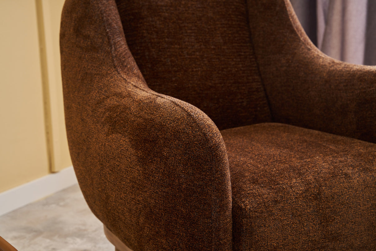 Armchair rens brown copper -colored