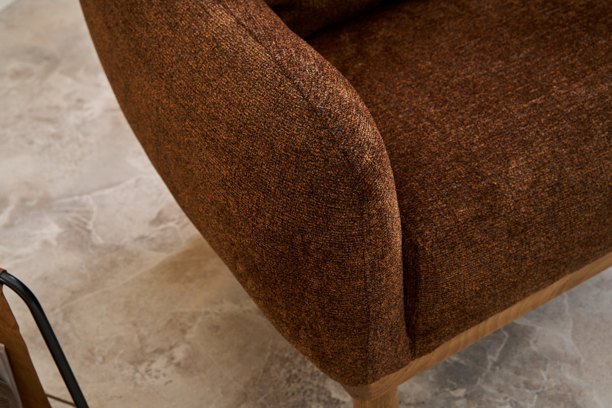 Armchair rens brown copper -colored