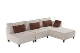 Corner sofa with sleep function on the right matris beige