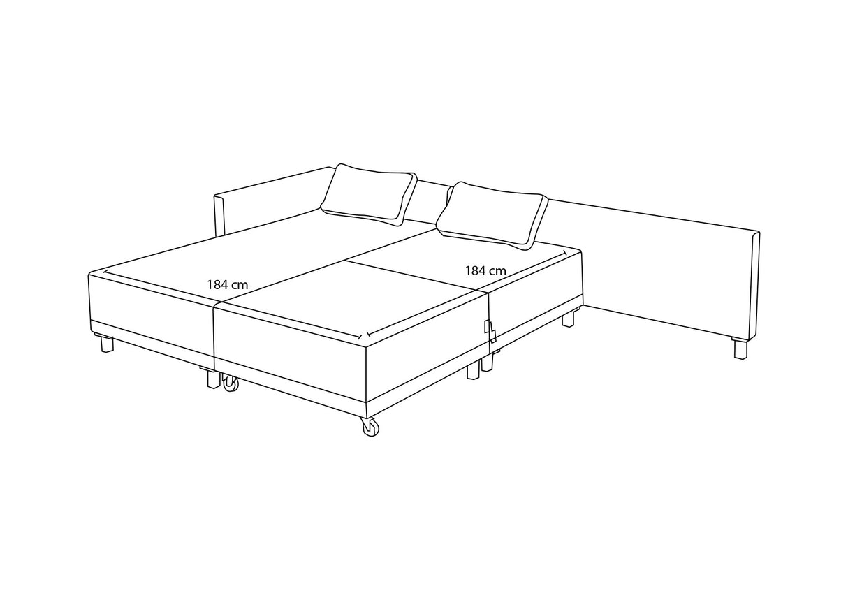 Corner sofa with sleep function on the right matris beige