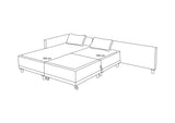 Corner sofa with sleep function on the right matris beige