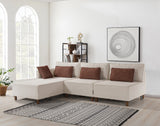 Corner sofa with sleeping function on the left matris beige