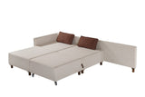 Corner sofa with sleeping function on the left matris beige