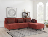 Corner sofa with sleep function on the right matris claret red