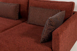 Corner sofa with sleep function on the right matris claret red