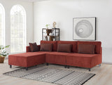 Corner sofa with sleeping function on the left matris claret red