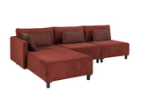 Corner sofa with sleeping function on the left matris claret red