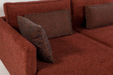 Corner sofa with sleeping function on the left matris claret red