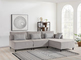 Corner sofa with sleep function on the right matris gray