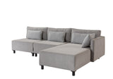 Corner sofa with sleep function on the right matris gray