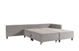 Corner sofa with sleep function on the right matris gray