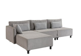 Corner sofa with sleeping function on the left matris gray