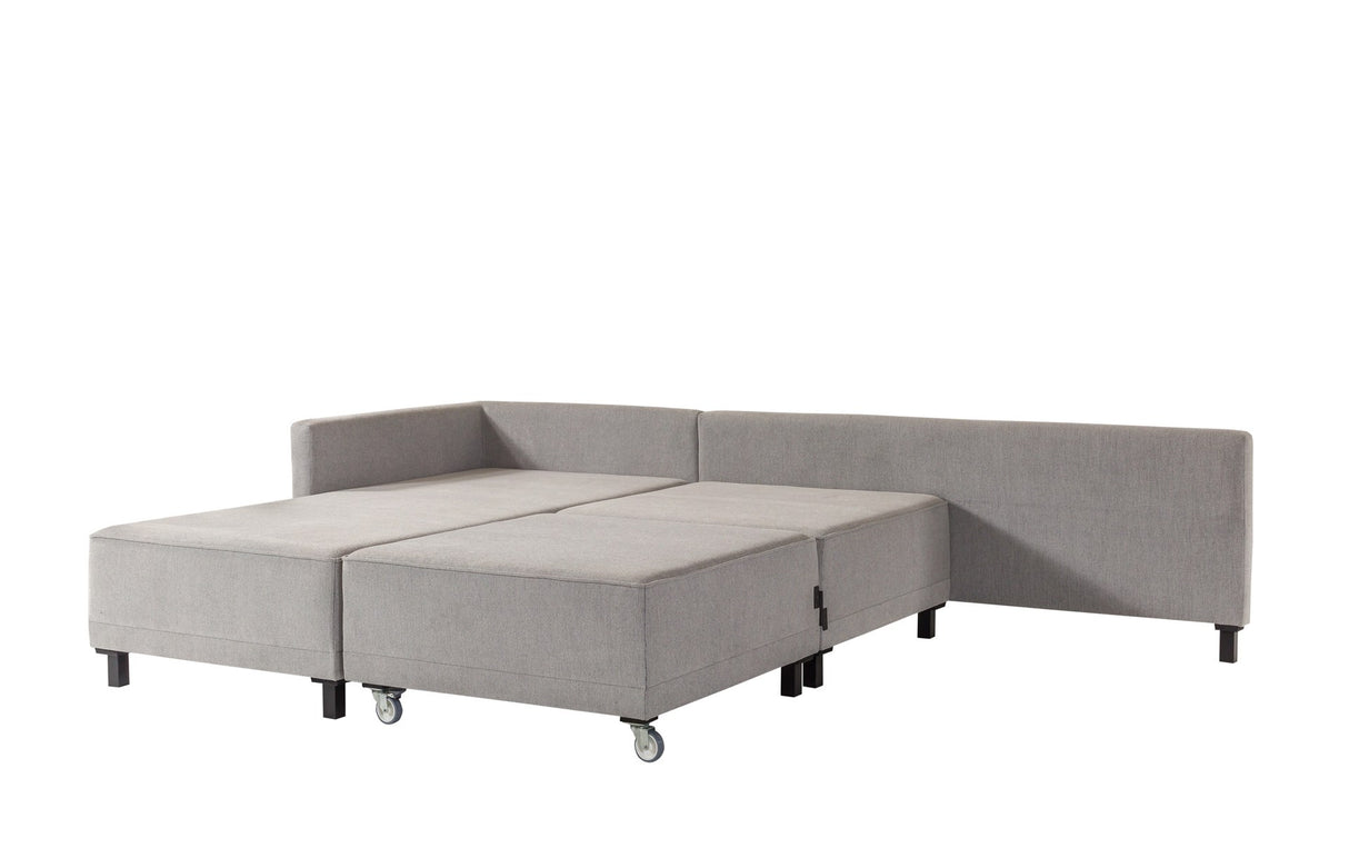 Corner sofa with sleeping function on the left matris gray