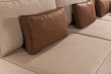 Corner sofa with sleep function on the right matris brown