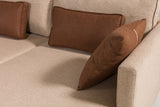 Corner sofa with sleep function on the right matris brown