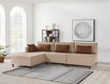 Corner sofa with sleeping function on the left matris brown