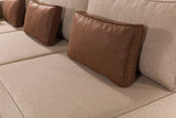 Corner sofa with sleeping function on the left matris brown