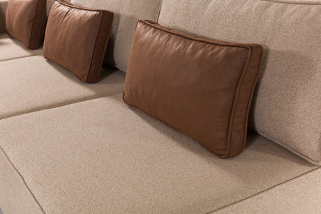 Corner sofa with sleeping function on the left matris brown