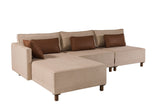 Corner sofa with sleeping function on the left matris brown