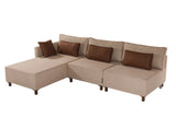 Corner sofa with sleeping function on the left matris brown