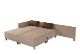 Corner sofa with sleeping function on the left matris brown