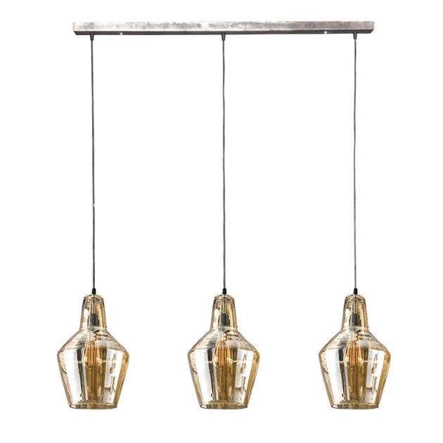 Industrial hanging lamp Dace 3-light Amber