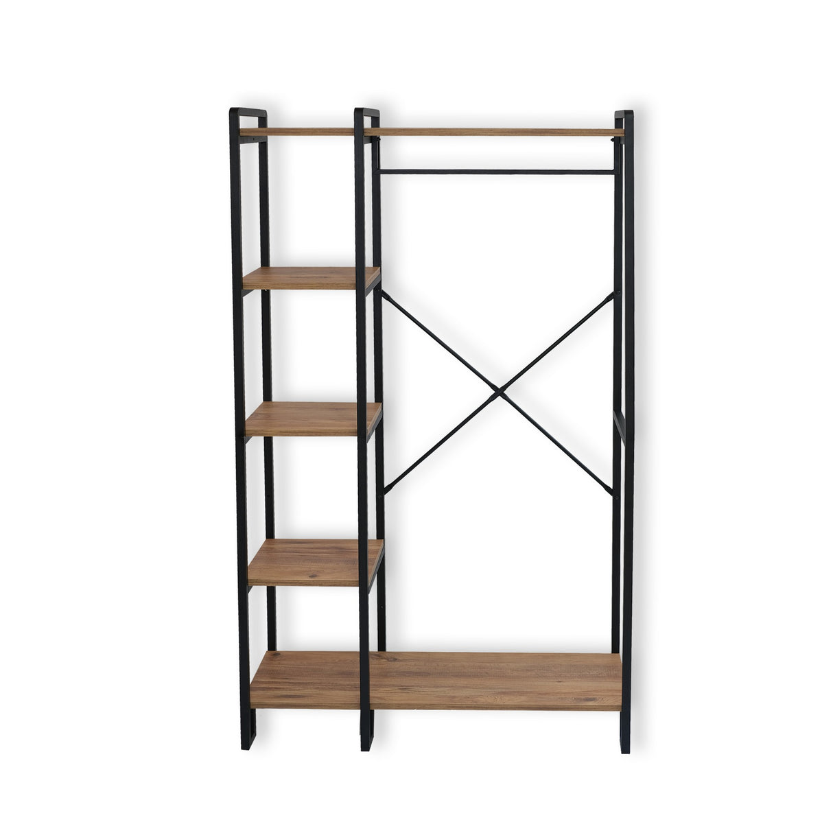Wardrobe Furniture Coat Rack Rox Natural - With Shelves 
