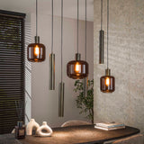 Pendant lamp Dax 7-lights brown 105 cm 