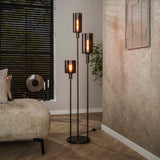 Industrial Floor Lamp 3-light Tiered - Sienna Brown 