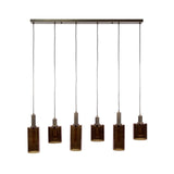 Industrial hanging lamp 6-lights Sienna brown 118 cm 