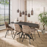 Industriële hanglamp 6-lichts Sienna bruin 118 cm