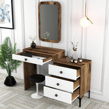 Chest of drawers Lizbon walnut white melamine 124x84.7x40 cm