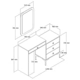 Chest of drawers Lizbon walnut white melamine 124x84.7x40 cm