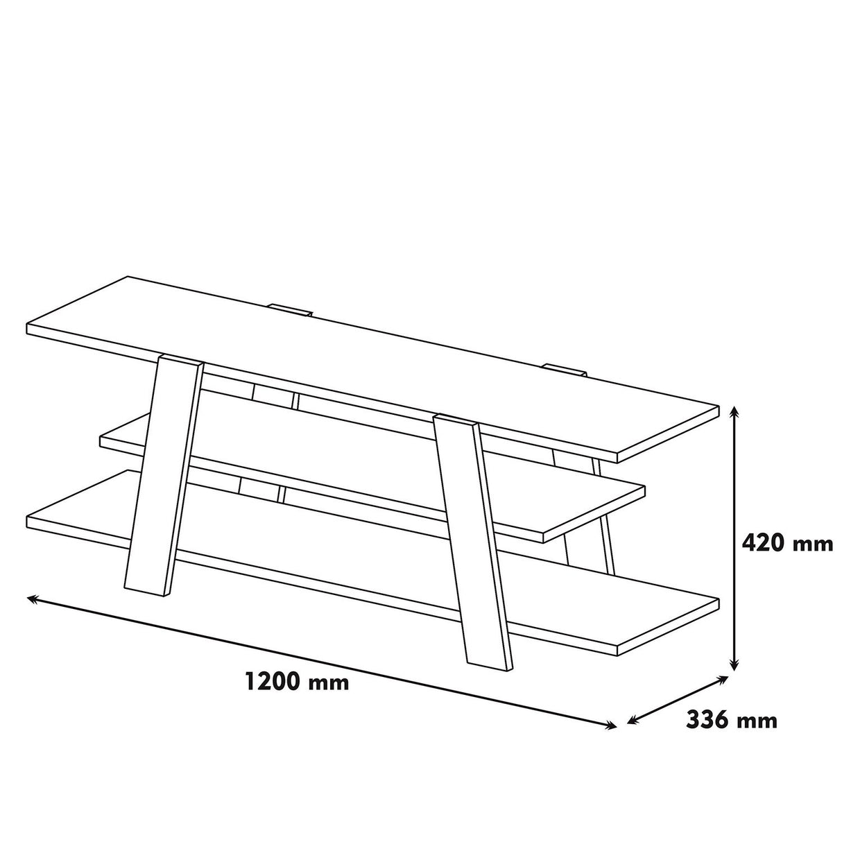 TV furniture flower walnut white melamine 120x42x33.6 cm