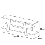 TV furniture flower walnut white melamine 120x42x33.6 cm