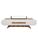 TV furniture rose walnut white melamine 145x49.8x36.8 cm