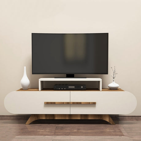 TV furniture rose walnut cream melamine 145x49.8x36.8 cm