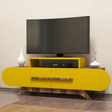 TV furniture rose walnut yellow melamine 145x49.8x36.8 cm