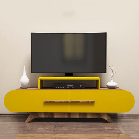 TV furniture rose walnut yellow melamine 145x49.8x36.8 cm